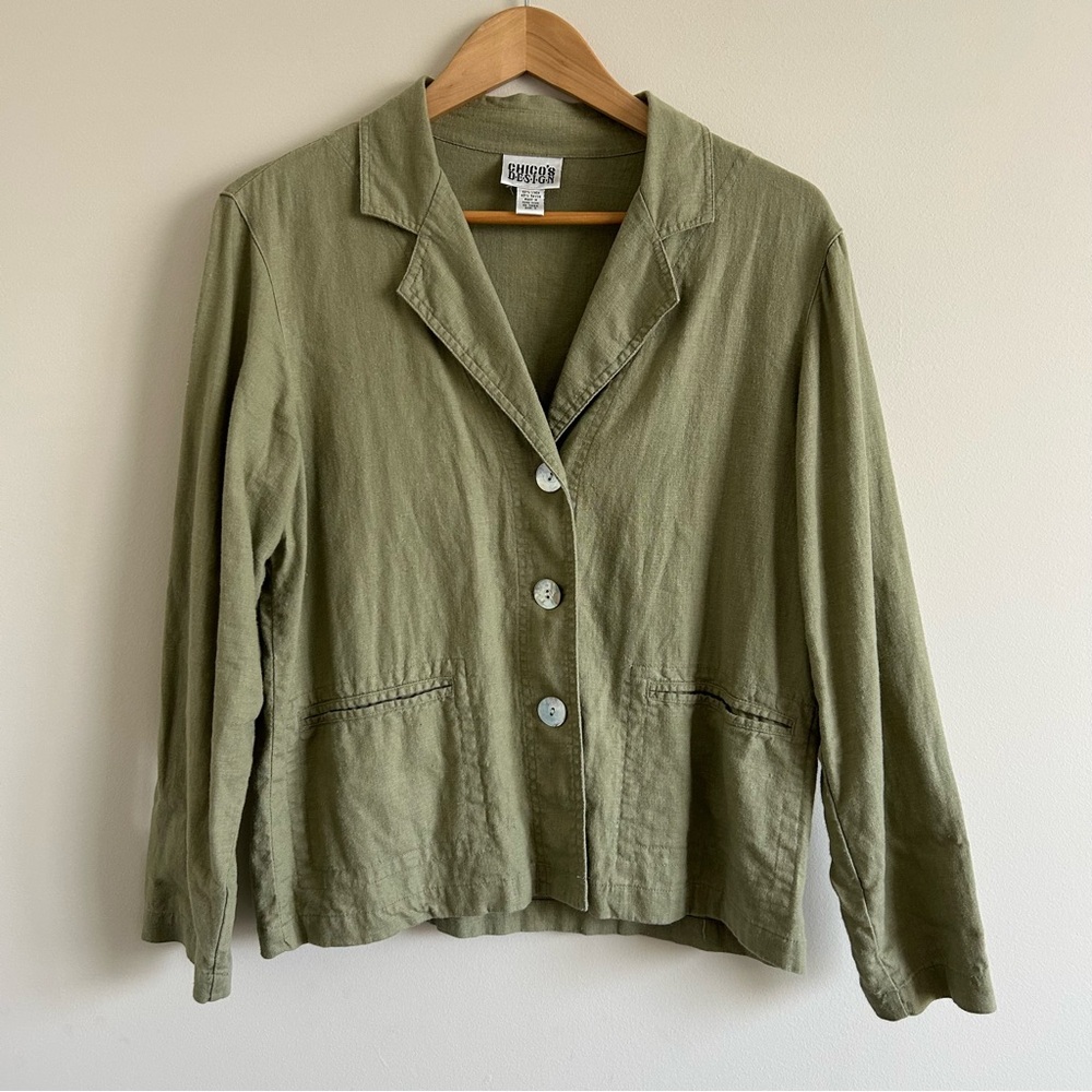Vintage Chico’s Linen Chore Minimalist Jacket Size 0 - Picture 5 of 10